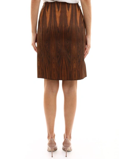 Shop Celine Wood Skirt In Brown