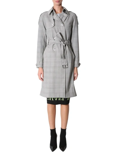 Shop Michael Michael Kors Stretch Wool Trench In Grey