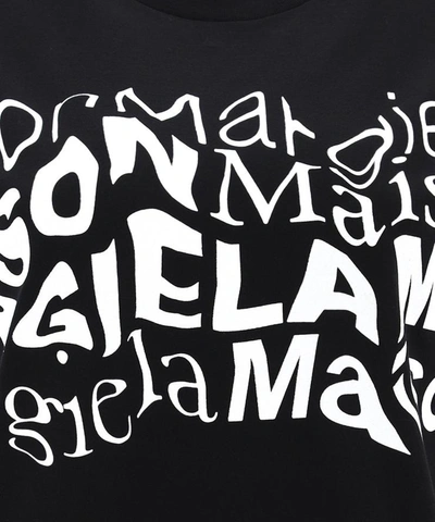 Shop Maison Margiela "distorted Logo" T-shirt In Black  