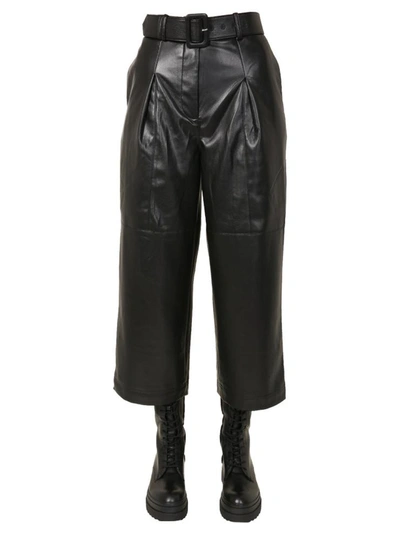 Shop Self-portrait Faux Leather Culotte In Black