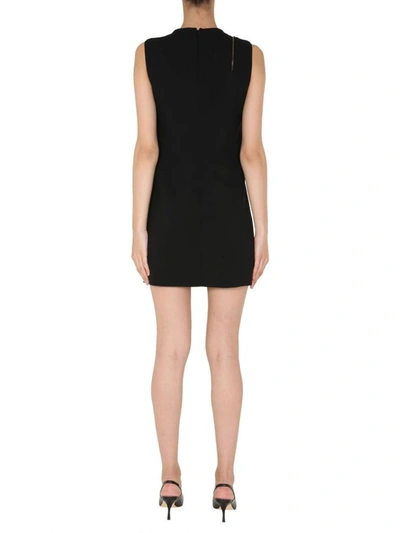 Shop Versace V-neck Dress In Black