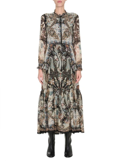 Shop Etro Silk Dress In Black