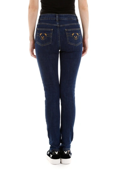 Shop Moschino Teddy Bear Jeans In Denim