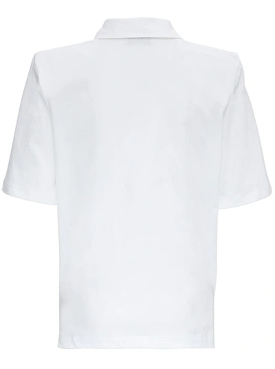 Shop Attico White Jersey Polo T-shirt