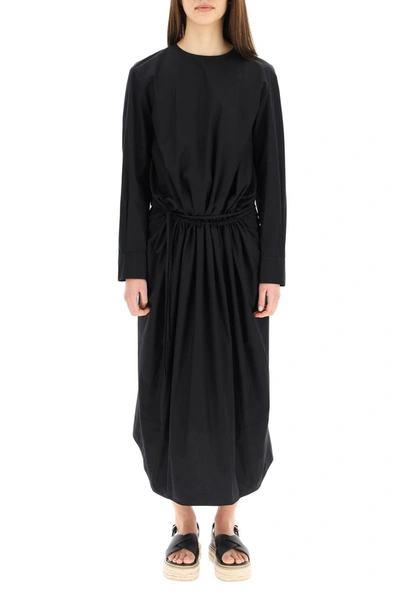 Shop Marni Long Poplin Dress In Black