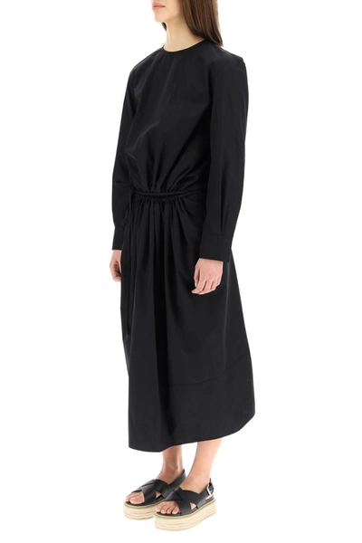 Shop Marni Long Poplin Dress In Black