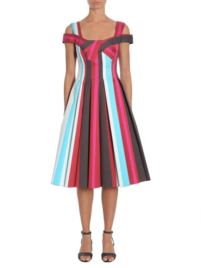 Shop Paule Ka Striped Dress In Multicolour