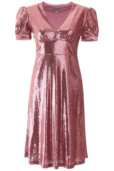 Shop Hvn Sequins Paula Dress In Pink Sequins