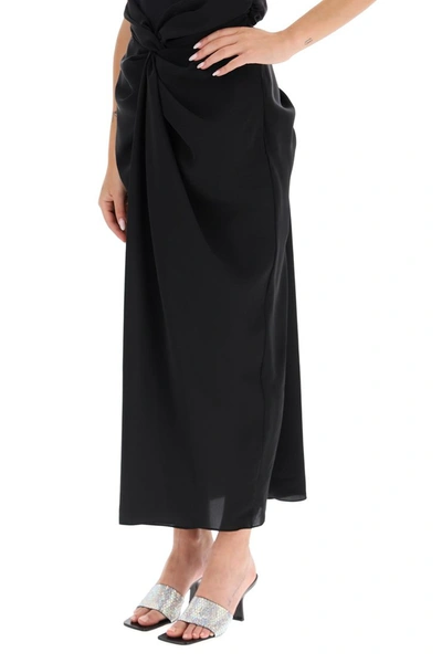Shop A.w.a.k.e. Mode Draped Skirt With Knots In Black