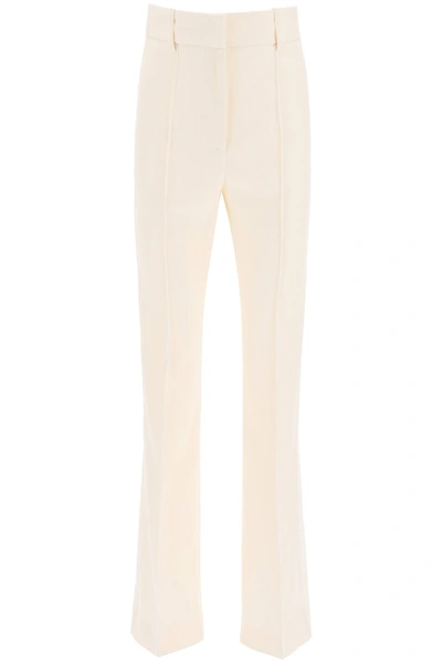 Shop Givenchy Flare Wool Pants In White