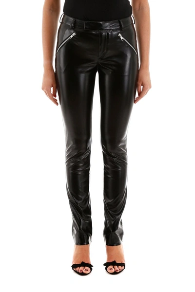 Shop Philosophy Vegan Leather Trousers In Black