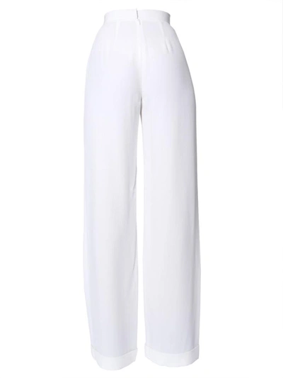 Shop Balmain High Waist Trousers In White