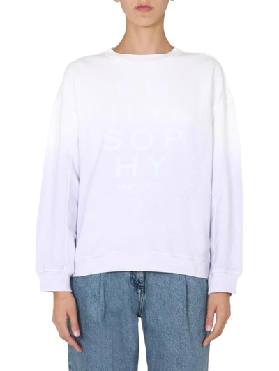 Shop Philosophy Di Lorenzo Serafini Crew Neck Sweatshirt In Purple