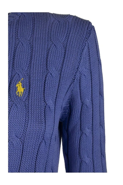 Shop Ralph Lauren Cable-knit Cotton Jumper In Bar Harbour Blue