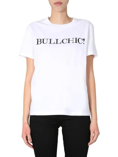 Shop Moschino Round Neck T-shirt In White