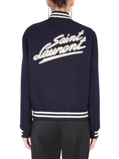 Shop Saint Laurent Teddy Jacket In Blue