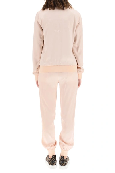 Shop Fendi Roma Satin Tracksuit In Pink