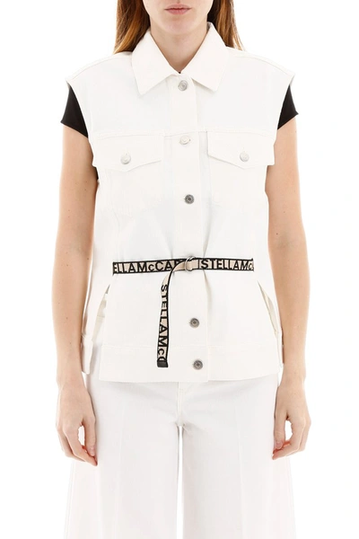 Shop Stella Mccartney Belted Vest In Organic White