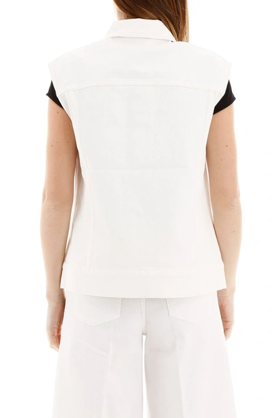 Shop Stella Mccartney Belted Vest In Organic White