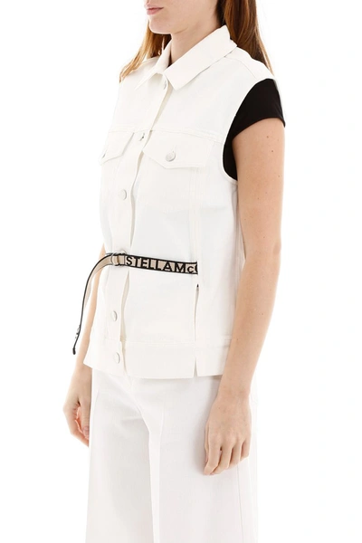 Shop Stella Mccartney Belted Vest In Organic White