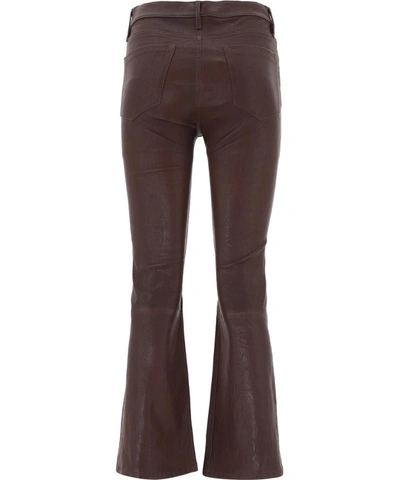Shop Frame "le Crop Mini Boot" Pants In Brown
