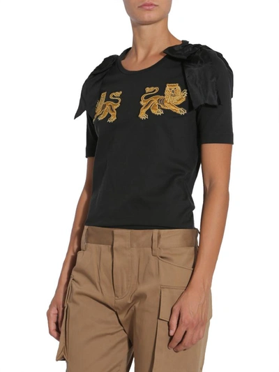 Shop Dsquared2 T-shirt With Bows And Patches In Black