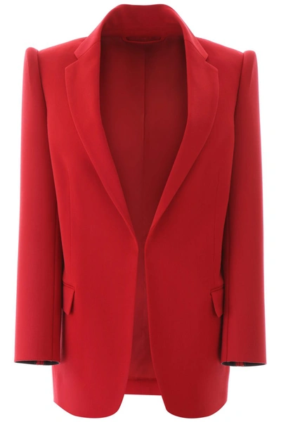 Shop Balenciaga Suspended Shoulder Blazer In Masai Red