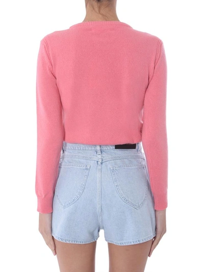 Shop Alberta Ferretti "love Me" Sweater In Fuchsia