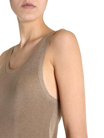 Shop Saint Laurent Round Neck Tank Top In Gold