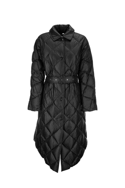 Shop Burberry Mablethorpe - Diamond Quilted Coat In Nylon Canvas In Black