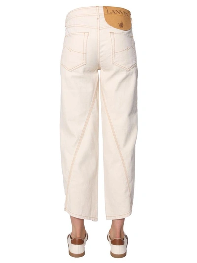 Shop Lanvin Asymmetrical Trousers In Beige
