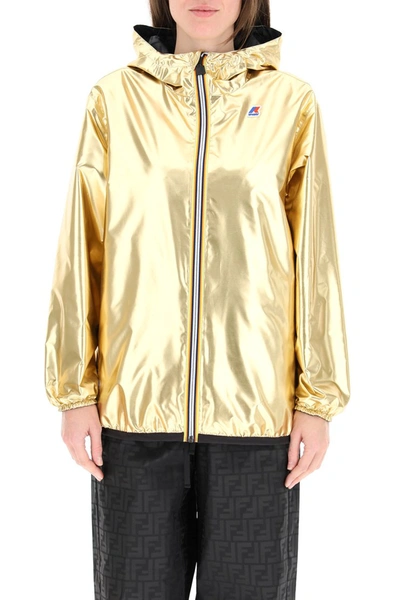 Shop Fendi X K-way Reversible Windbreaker Jacket In Gold