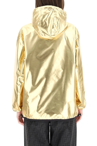 Shop Fendi X K-way Reversible Windbreaker Jacket In Gold