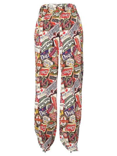 Dsquared2 Printed Palazzo Pants In Multicolour