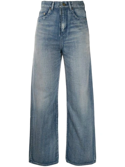 Shop Saint Laurent Jeans Clear Blue