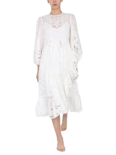 Shop Zimmermann "lulu" Dress In White