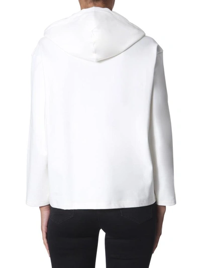 Shop Moschino Hooded Sweatshirt In White