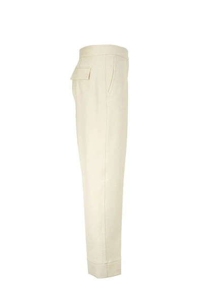 Shop Sportmax Canosa - High-waisted Pleated Trousers In Natural