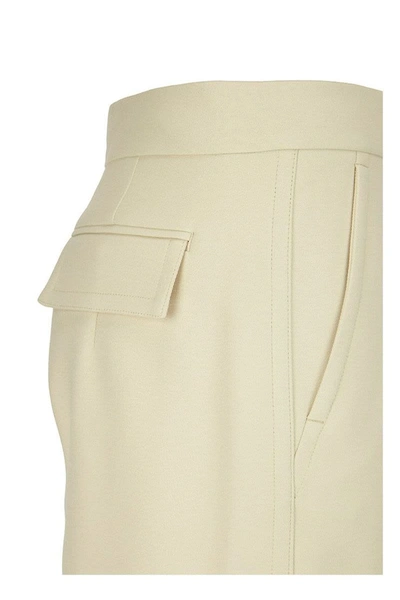 Shop Sportmax Canosa - High-waisted Pleated Trousers In Natural