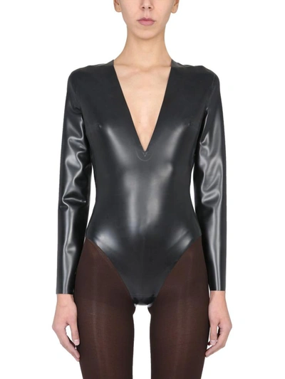 Shop Saint Laurent Latex Bodycon In Black