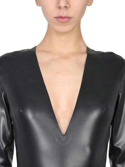 Shop Saint Laurent Latex Bodycon In Black