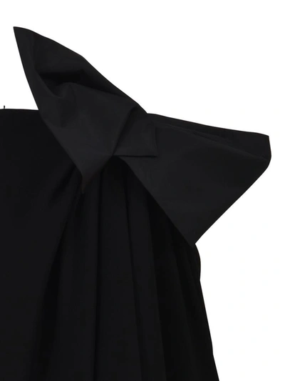 Saint Laurent Bow-embellished Strapless Crepe Dress In Black