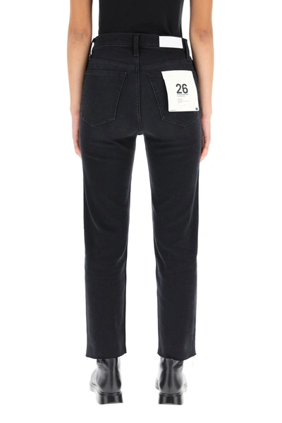 Shop Re/done High Rise Stove Pipe Jeans In Faded Black 85