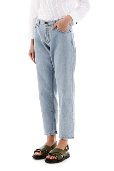 Shop Marni Light Wash Jeans In Baltic