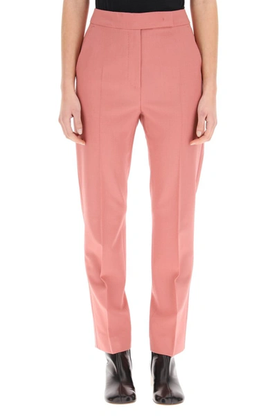 Shop Max Mara Tempo Trousers In Mohair Wool In Rosa