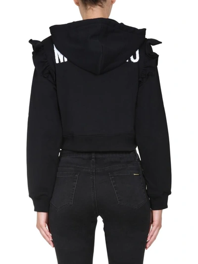 Shop Moschino Cropped Sweatshirt In Black