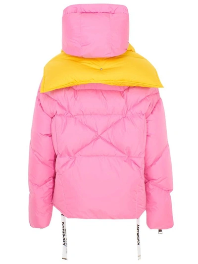 Shop Khrisjoy Yellow And Pink Khris Puffer Down Jacket