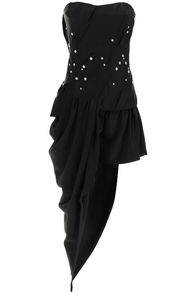 Shop Alexander Wang Bustier Dress With Crystals In Black