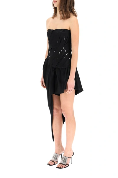 Shop Alexander Wang Bustier Dress With Crystals In Black