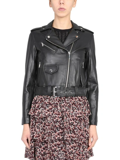 Shop Michael Michael Kors Biker Jacket In Black